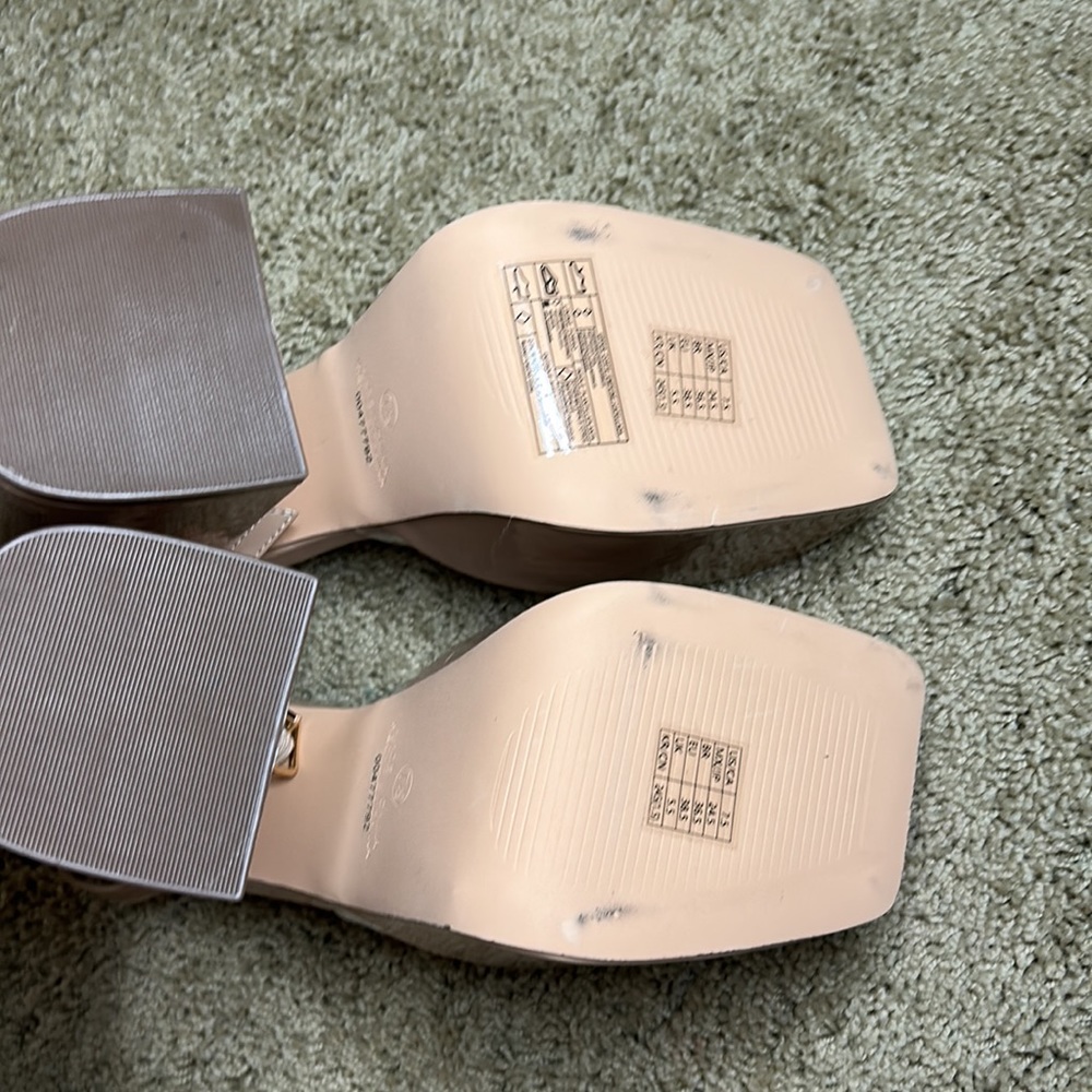 Clear Nude Platform Block Heels - Picture 9 of 10
